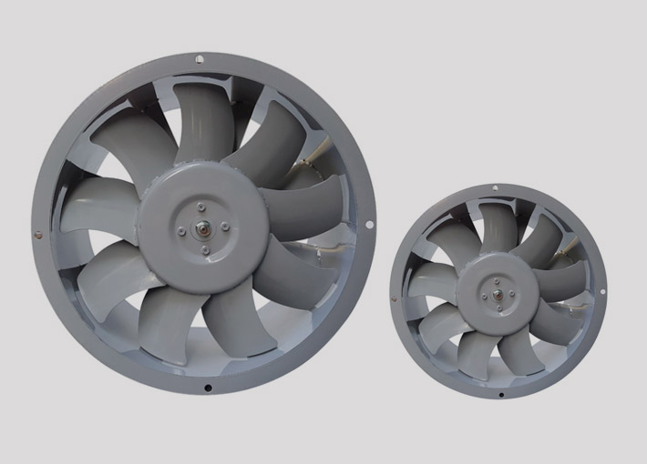 Estator de ventilador industrial e núcleo de rotor